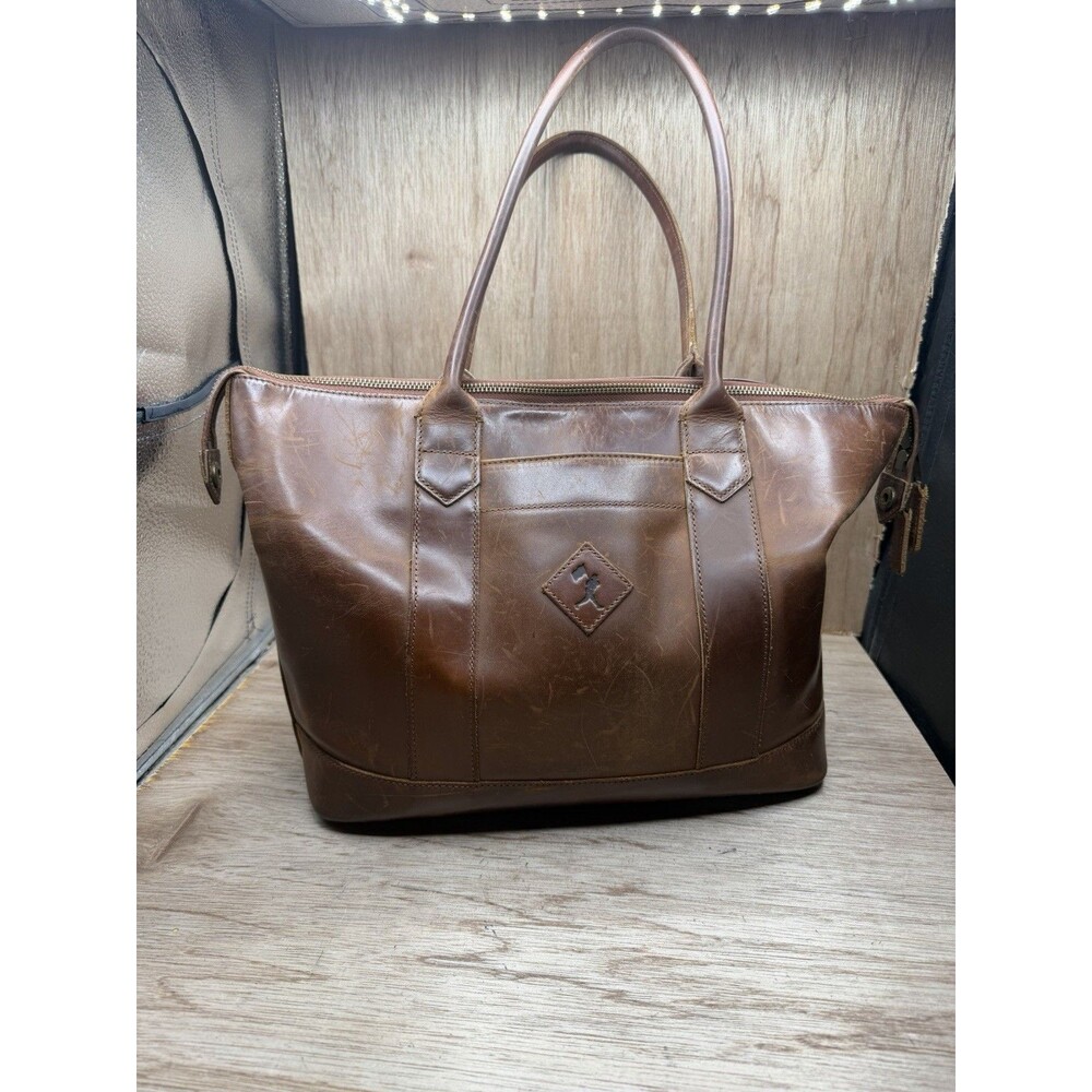 Baseballism Leather Tote Bag Genuine Baseball Glove Dark Brown Leather